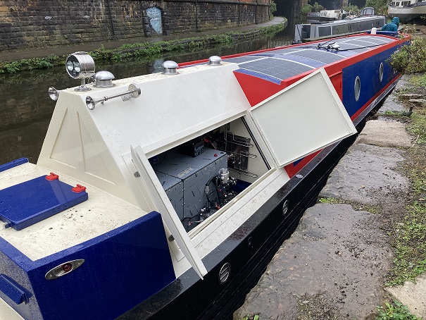The hydrogen-electric narrowboat is powered by a printed circuit board fuel cell