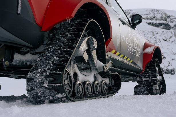 The tracks of the modified X-Trail will bring peace of mind to rescuers on European ski resorts